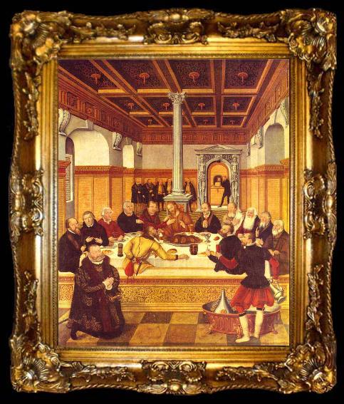 framed  Lucas Cranach the Younger Last Supper, ta009-2